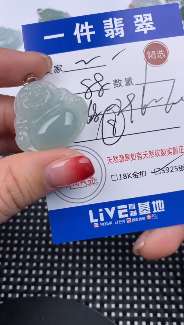 【闪购商品】翡翠颈饰银S925镶嵌挂件