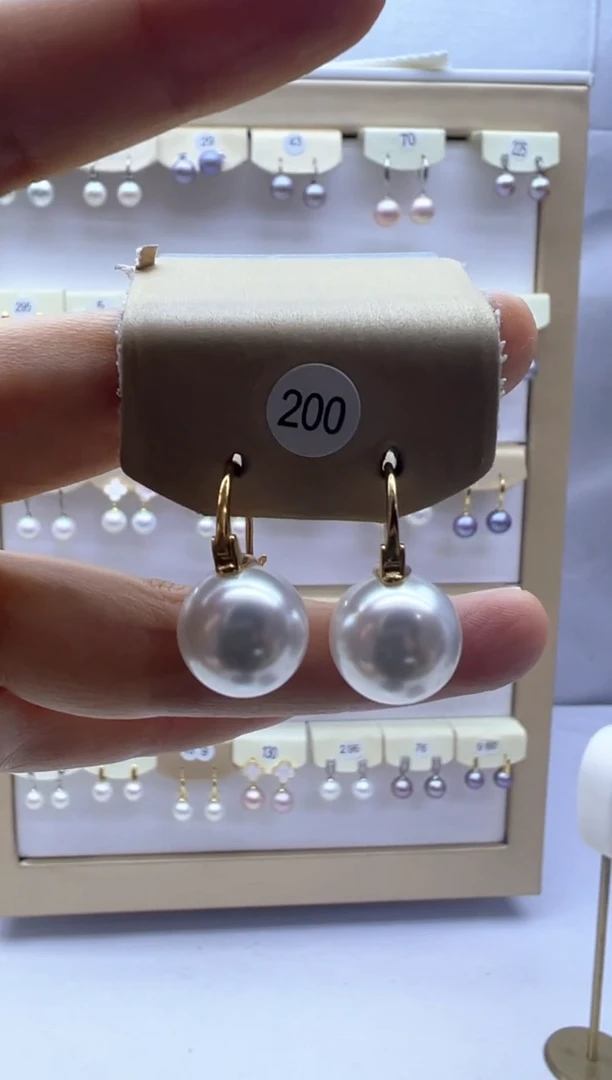 银S925镶嵌淡水珍珠耳饰200