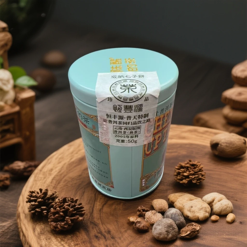 2005年恒丰源普天特制品鉴 50g/罐 普洱熟茶