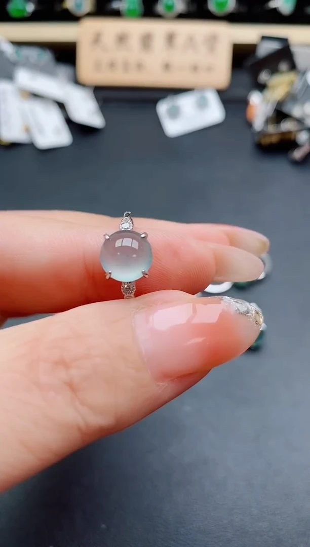 银S925镶嵌戒指翡翠1