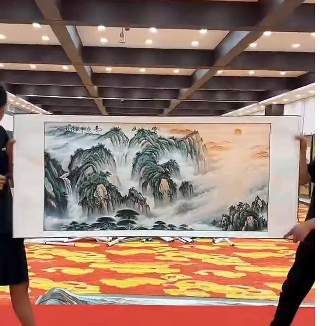 国画装饰挂画卷轴高端锦绫已装裱 （四尺）