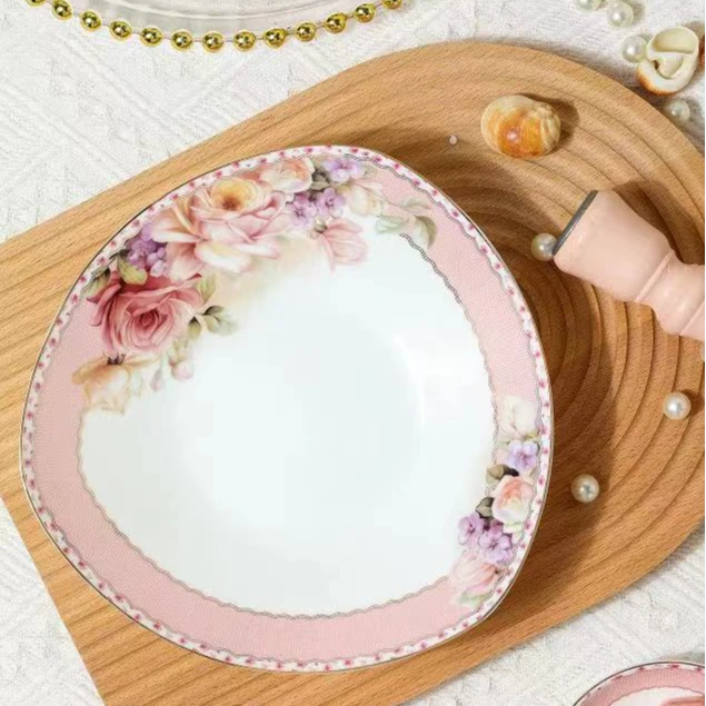 9英寸倾城玫瑰三角盘4个装