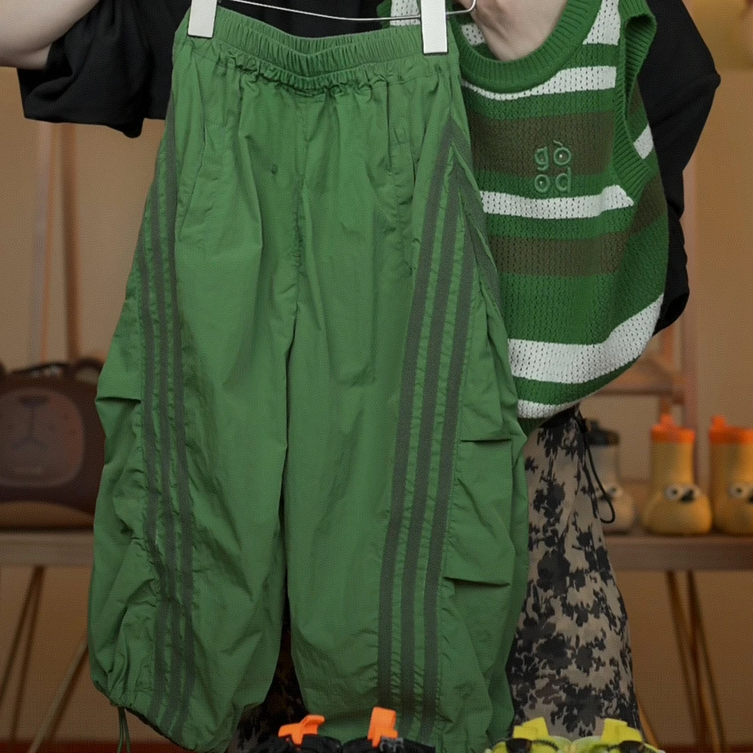 男女童夏季薄款伞兵裤2025儿童宽松洋气防蚊速干裤九分裤子休闲裤