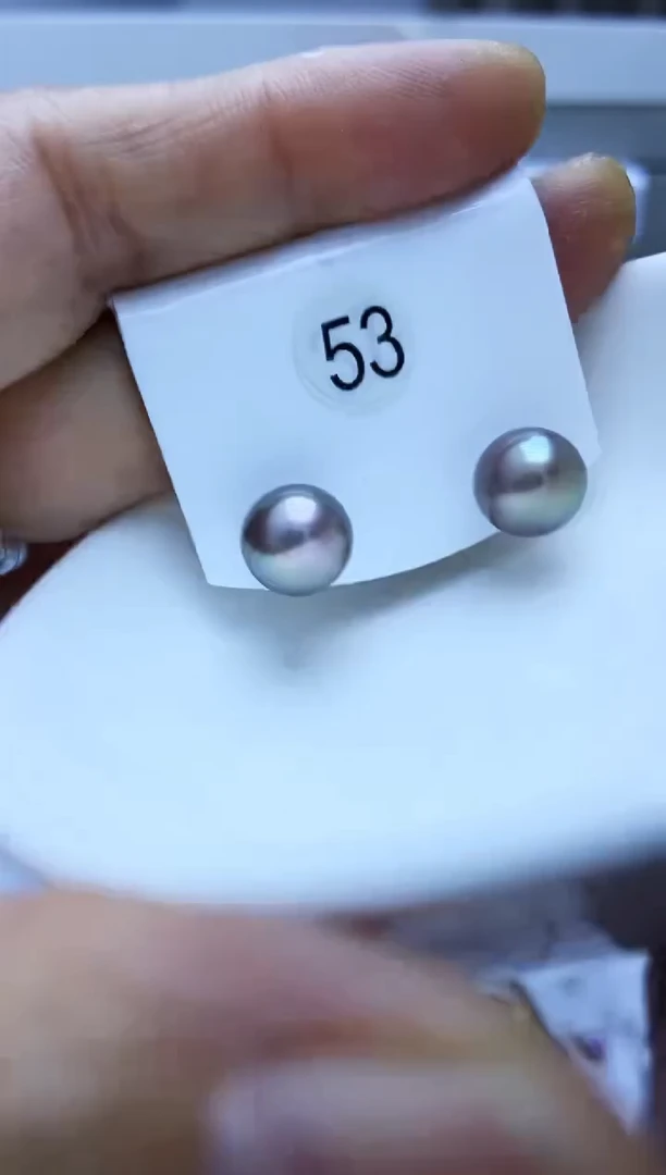 银S925镶嵌耳饰淡水珍珠53