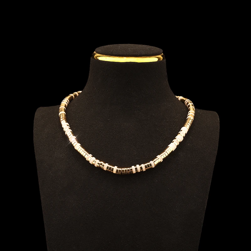 铜合金亚克力项链 铜合金 亚克力 撞色项链 SMCXY102