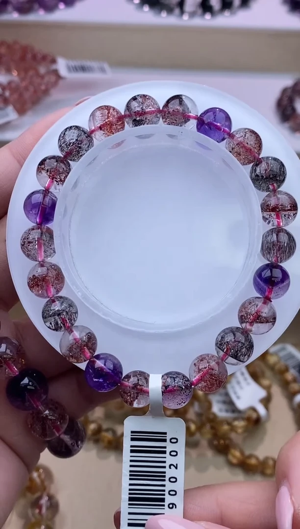 水晶手串未镶嵌黑加仑超七9m+