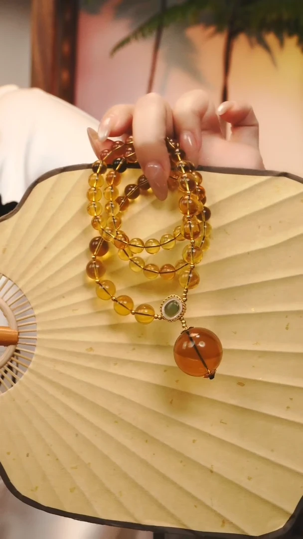 未镶嵌颈饰琥珀蓝珀项链