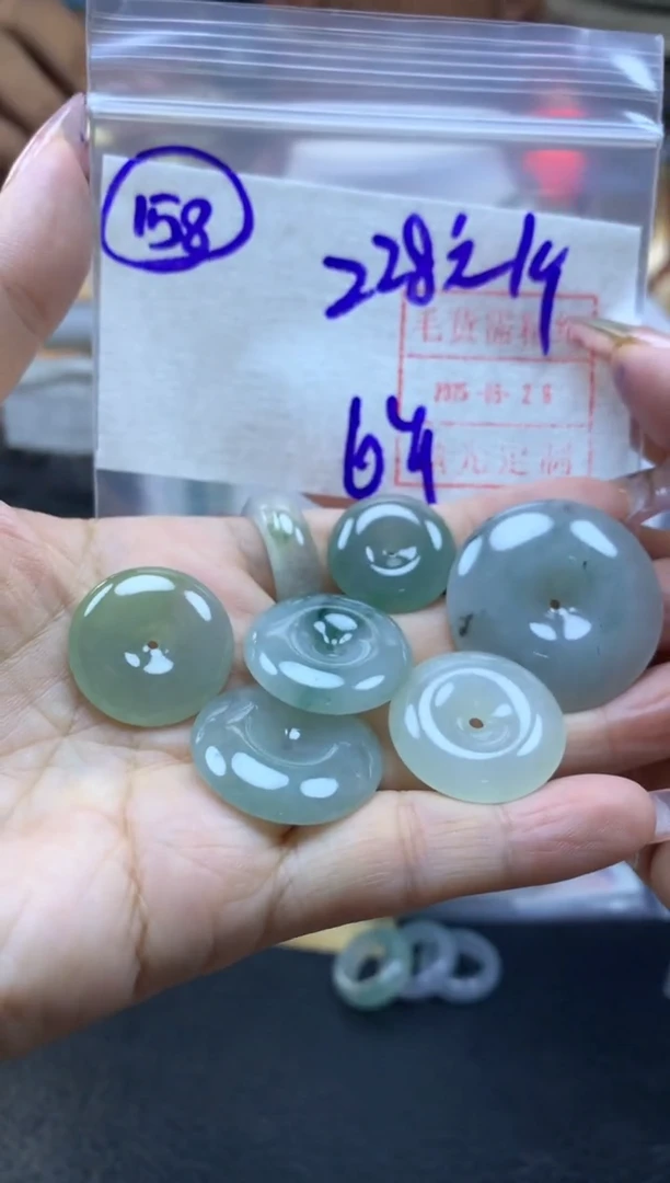 定制翡翠未镶嵌158平安扣*238元毛货需精抛多样性发