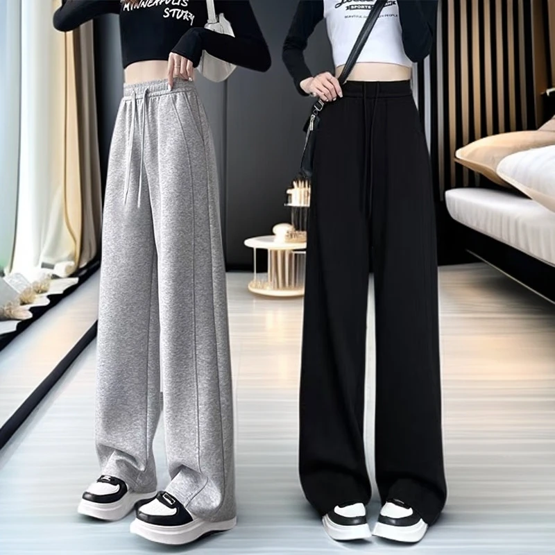 女童裤子春秋休闲阔腿裤外穿秋季女孩宽松显瘦运动卫裤直筒香蕉裤