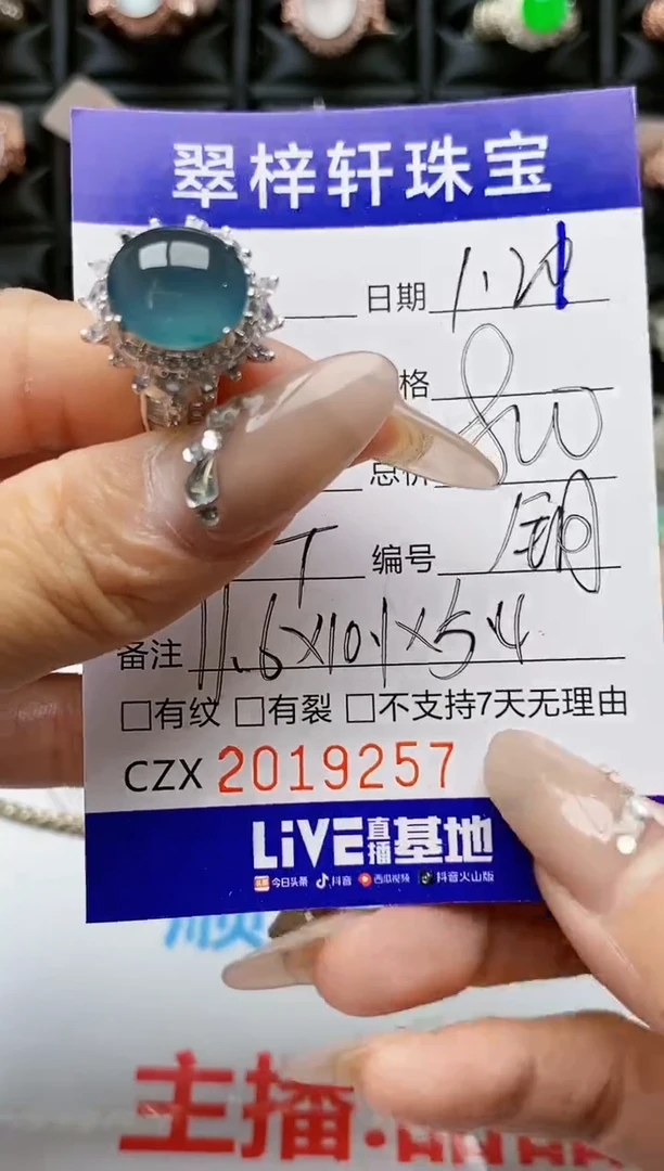 【闪购商品】翡翠戒指银S925镶嵌9257