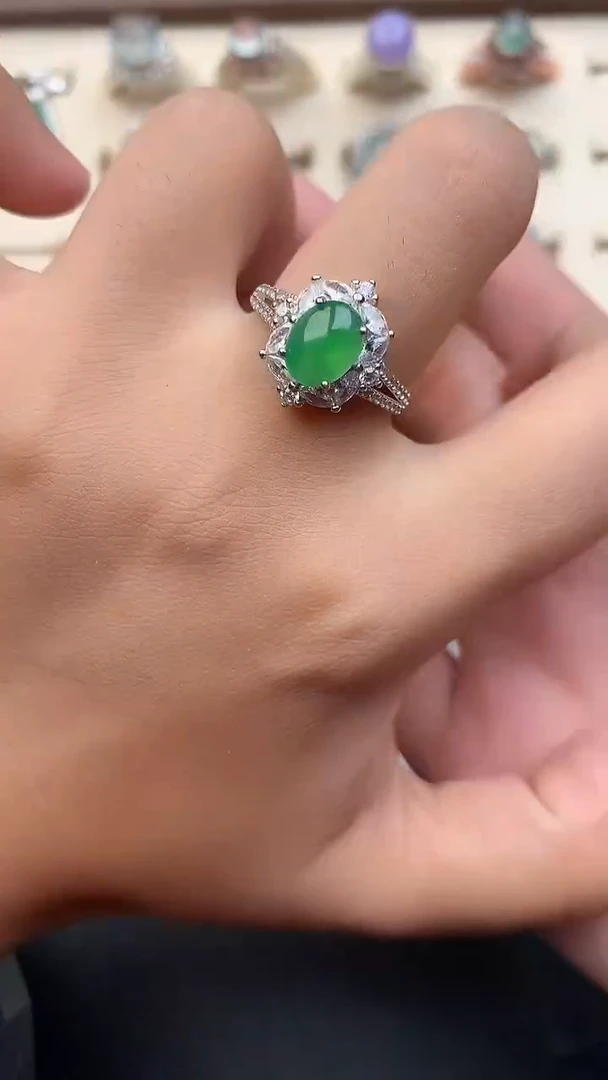 银S925镶嵌定制翡翠85686699