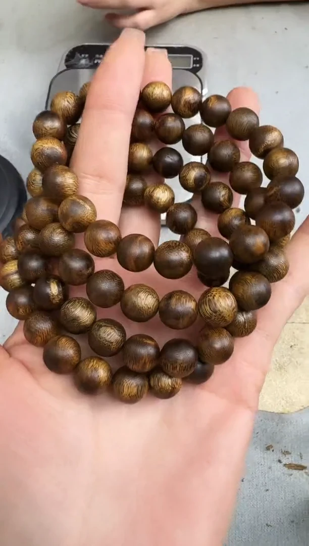 沉香手串1007虎斑棋圆珠单圈多样性发一