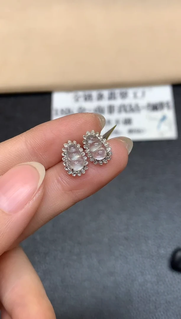 18K金镶嵌翡翠耳饰【24小时鉴赏期】福豆【无服务费