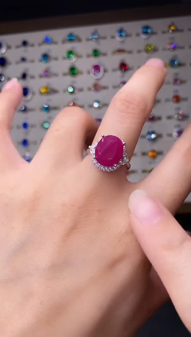 10克拉红宝石（处理）欧美风戒指