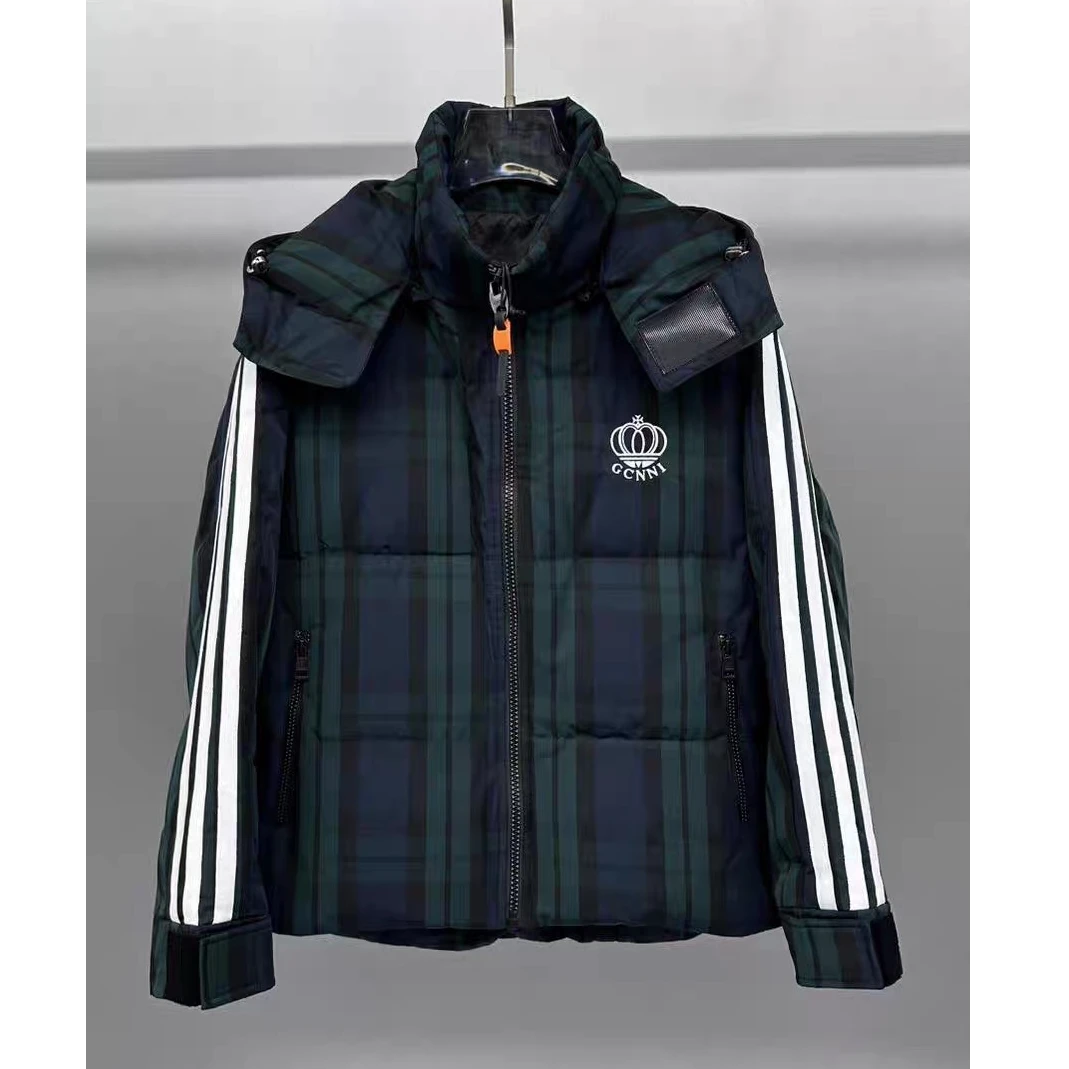 冬季高端男士保暖百塔拼接可拆卸领棉服休闲轻奢修身外套SK33995