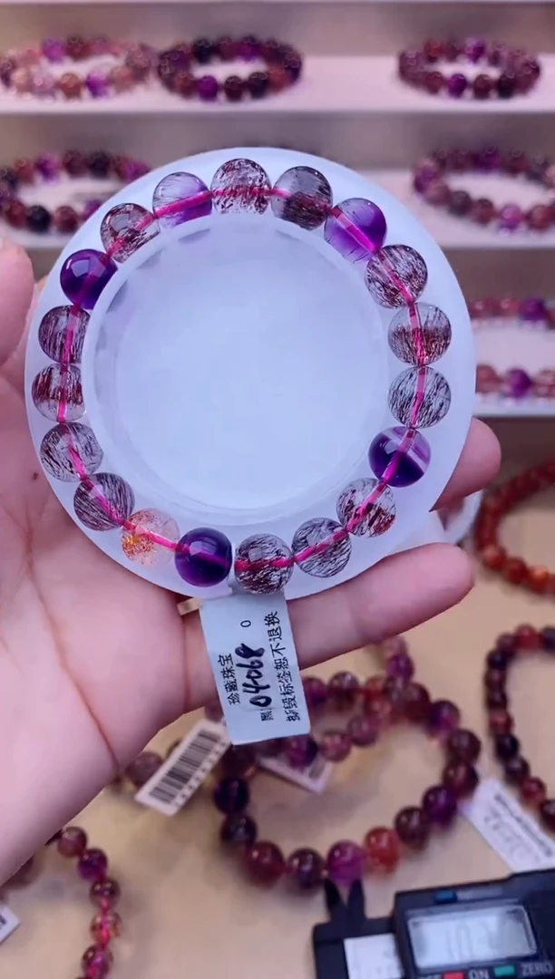 未镶嵌手串水晶黑加仑超七单圈10m+