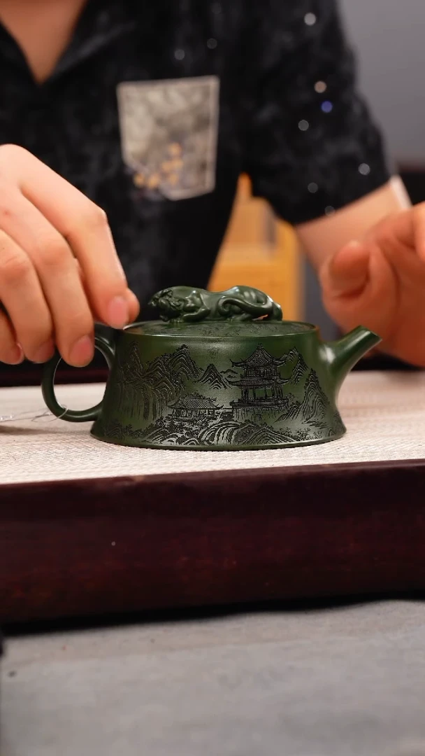 茶杯紫砂绿泥卧虎藏龙柱础