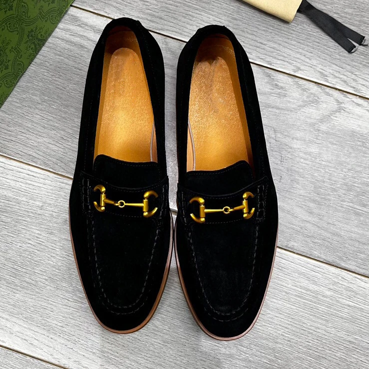 男士真皮低帮乐福鞋磨砂皮软底透气百搭时尚潮鞋2025新款