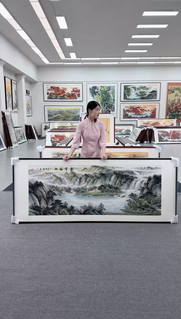 国画手绘 聚宝福地  219*88