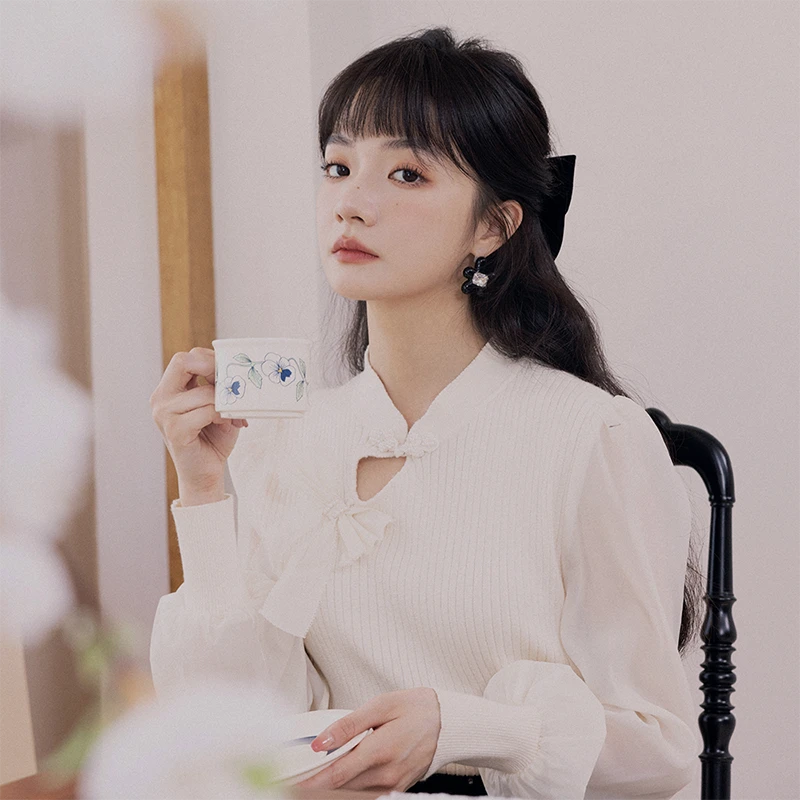 40866【LI系列】新中式盘扣毛衣针织衫11ED3636M