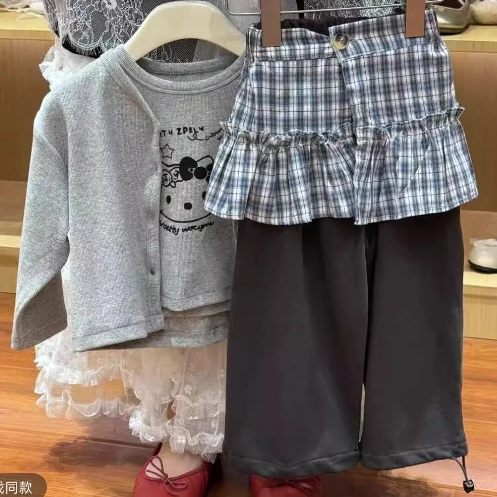 女童春装2025新款套装宝宝吊带直筒宽松休闲裤子小女孩儿童衣服