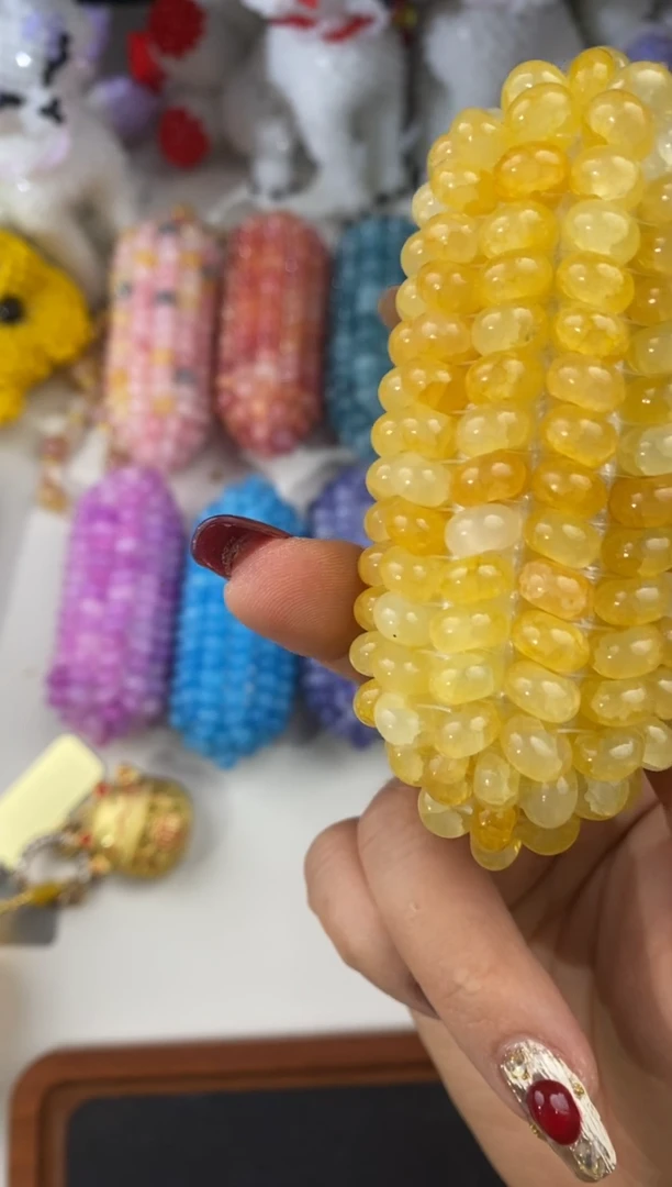 玻璃0858卡8算盘珠珠150颗金黄色