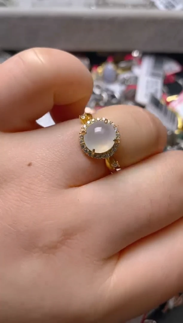 银S925镶嵌戒指翡翠百内无证书