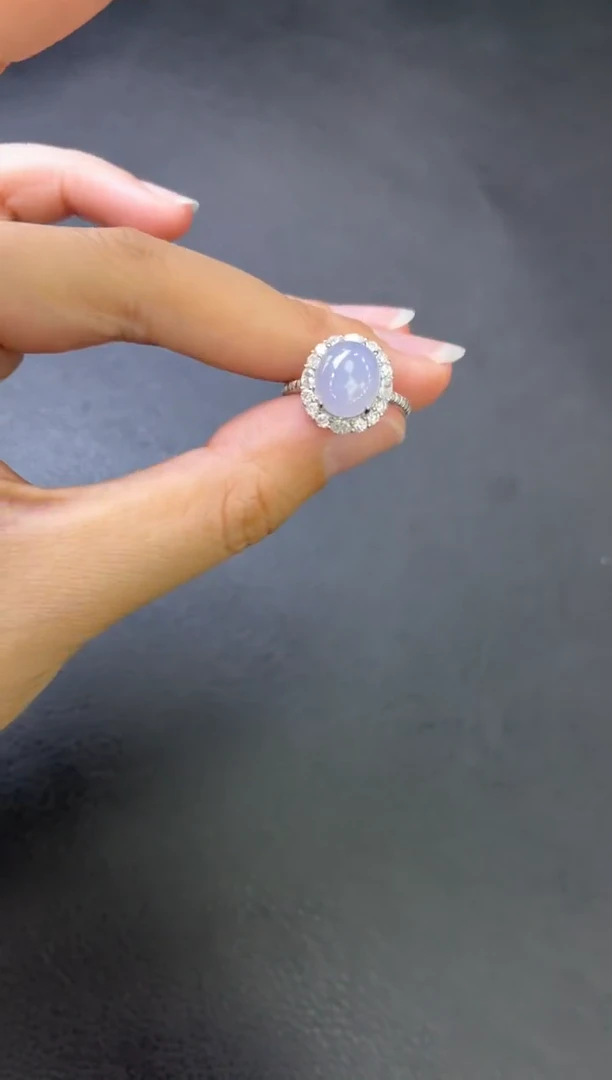 翡翠戒指银S925镶嵌戒指