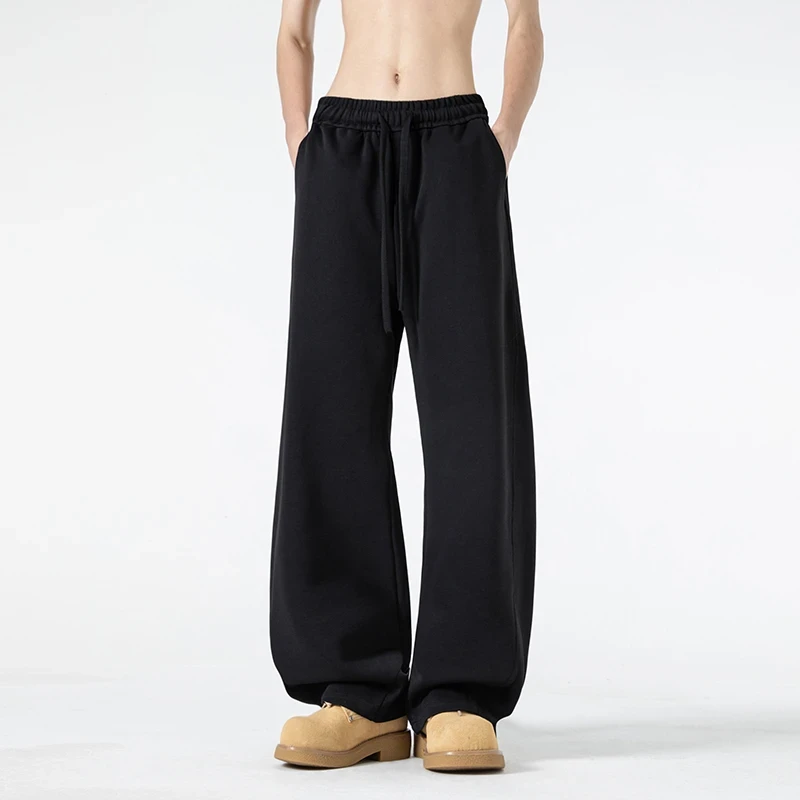 美式高街弯刀宽松休闲裤男士新款潮牌宽松百搭运动卫裤重磅直筒裤