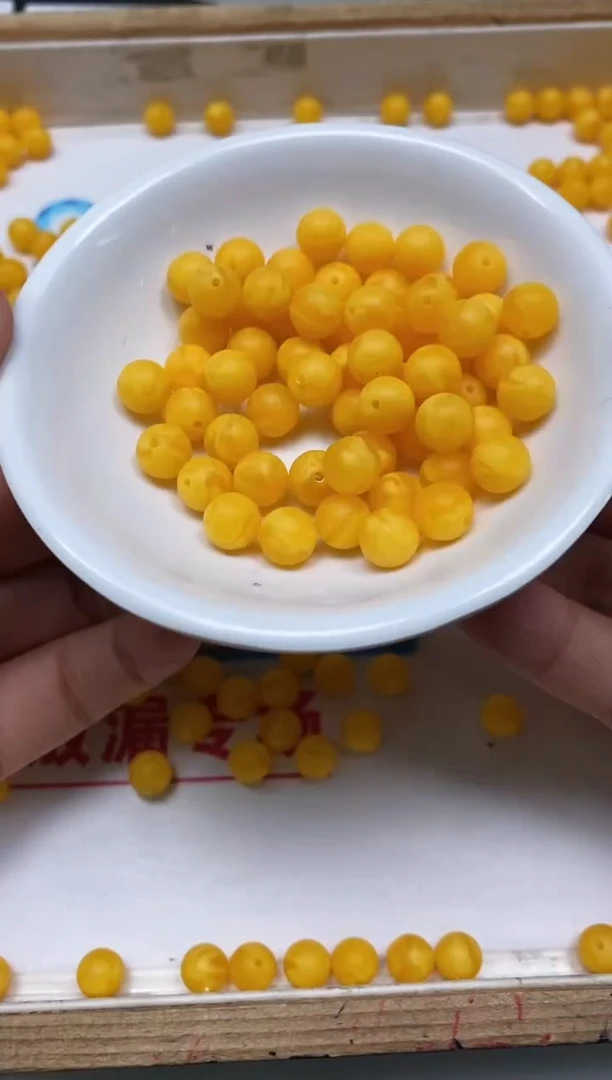 未镶嵌蜜蜡裸石M49 磨砂蜜蜡8mm25个15元