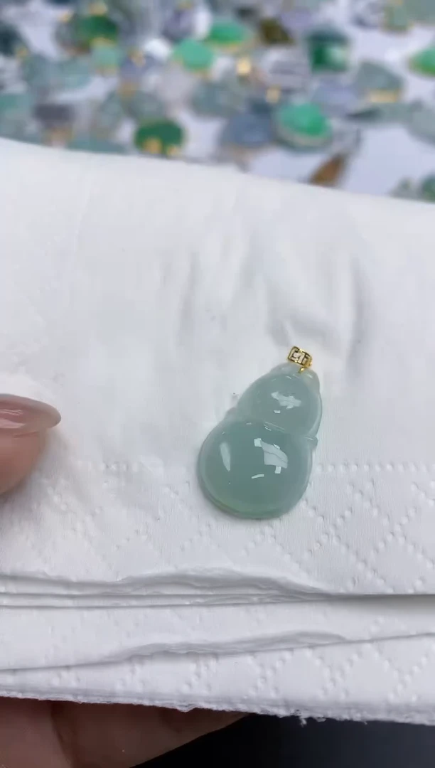 【闪购商品】翡翠颈饰18K金镶嵌天然缅甸翡翠A货