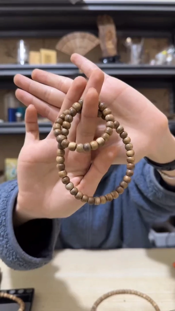 【闪购商品】沉香手串马来西亚鼓珠双圈手串多样性发一条卡7