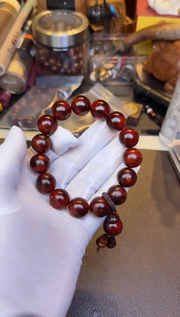 黄花梨/降香黄檀手串/手链红降大黑线1.5单圈