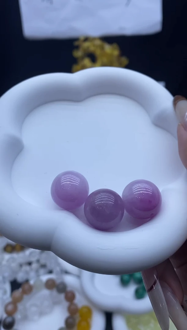 未镶嵌珠宝半成品水晶S49紫锂灰17+DIY单珠手串配珠多样性发一