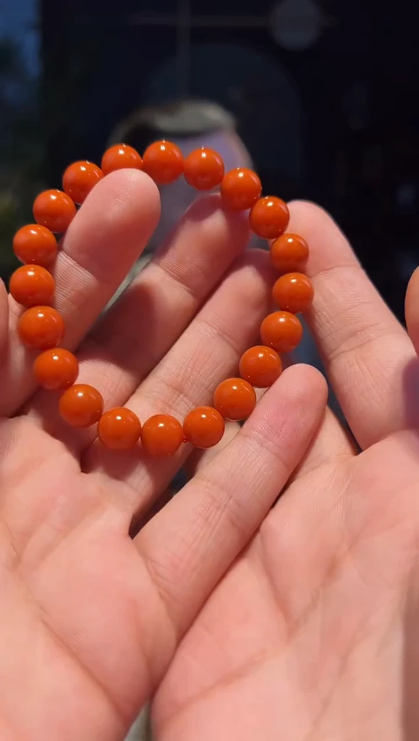 【闪购商品】南红玛瑙手串未镶嵌9+圆珠（柿1000）