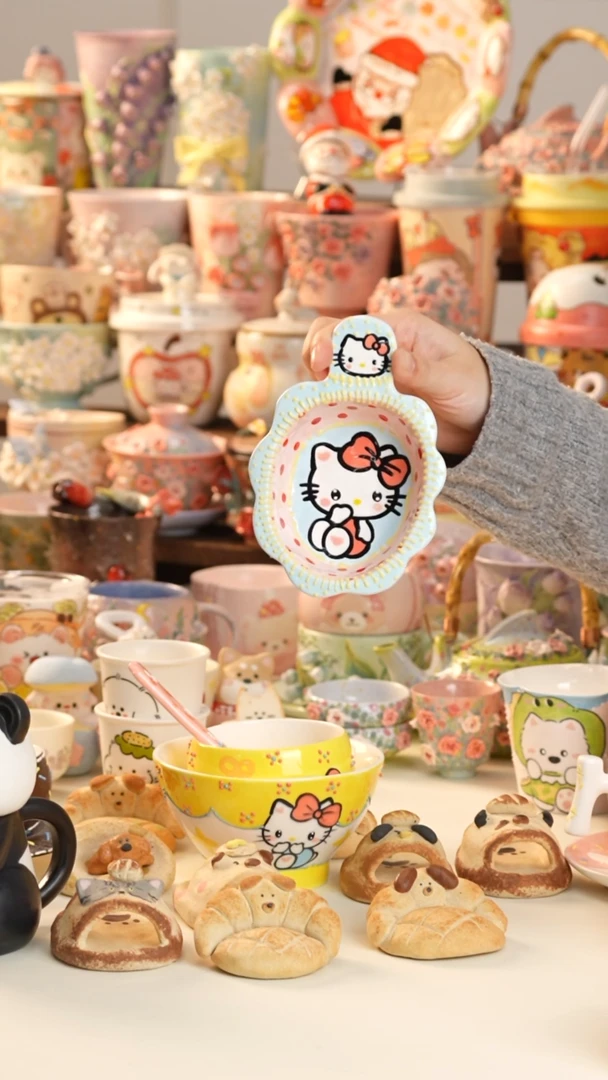 摆件陶景德镇釉下彩手绘设计师款陶瓷