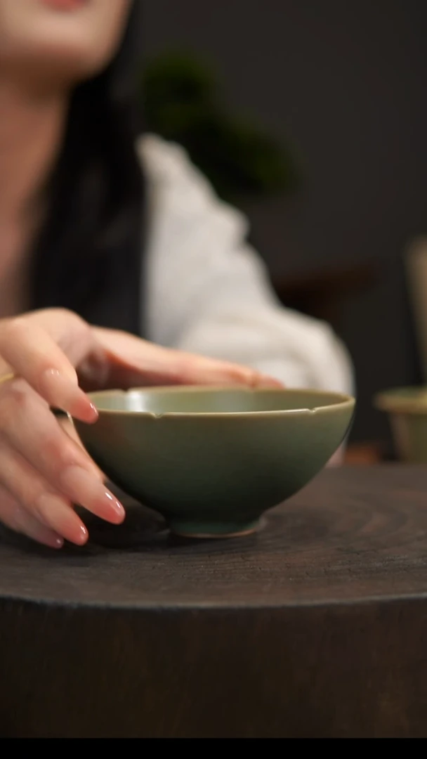 杯子葵口杯 汝州原产地  原矿老釉