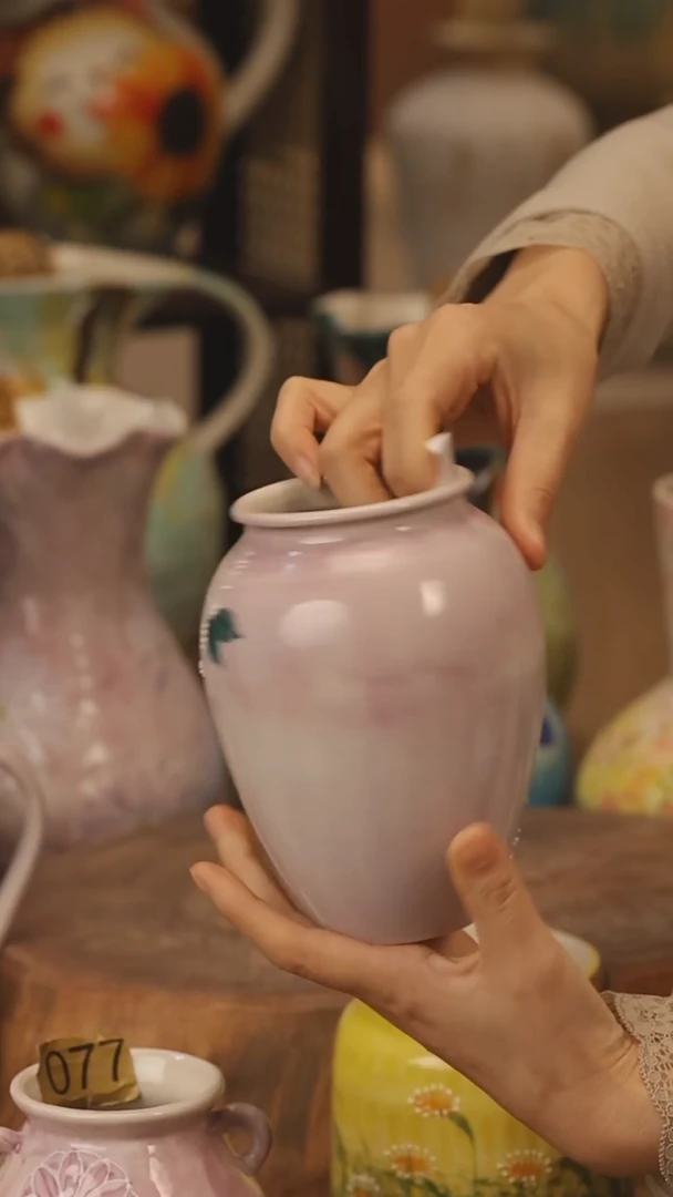 陶瓷景德镇设计师手作花器摆件侘寂风@M172@