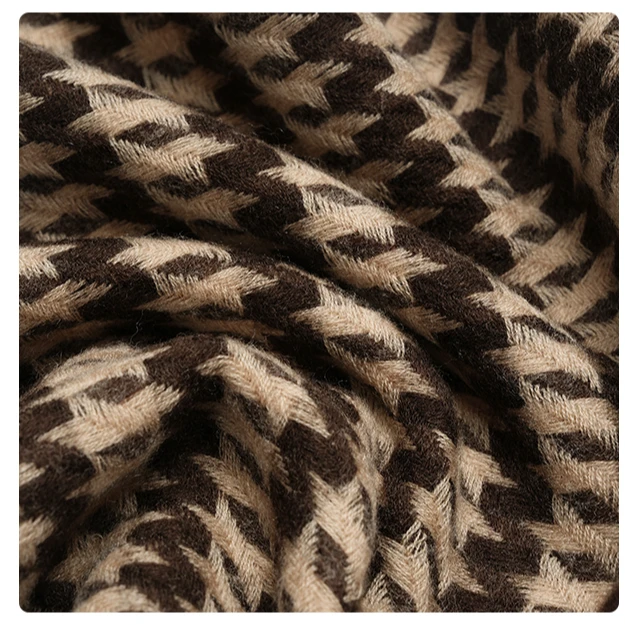 ROMI STUDIO“ 美拉德 ”100澳洲绵羊毛百搭千鸟格纹围巾 23AWS086