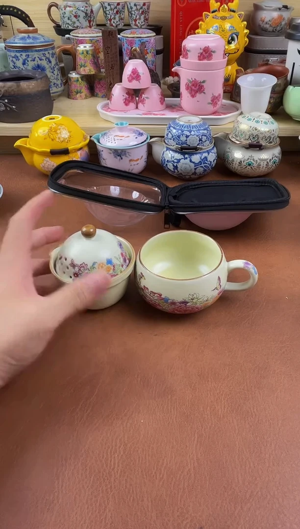 陶瓷茶具摆件旅行套组