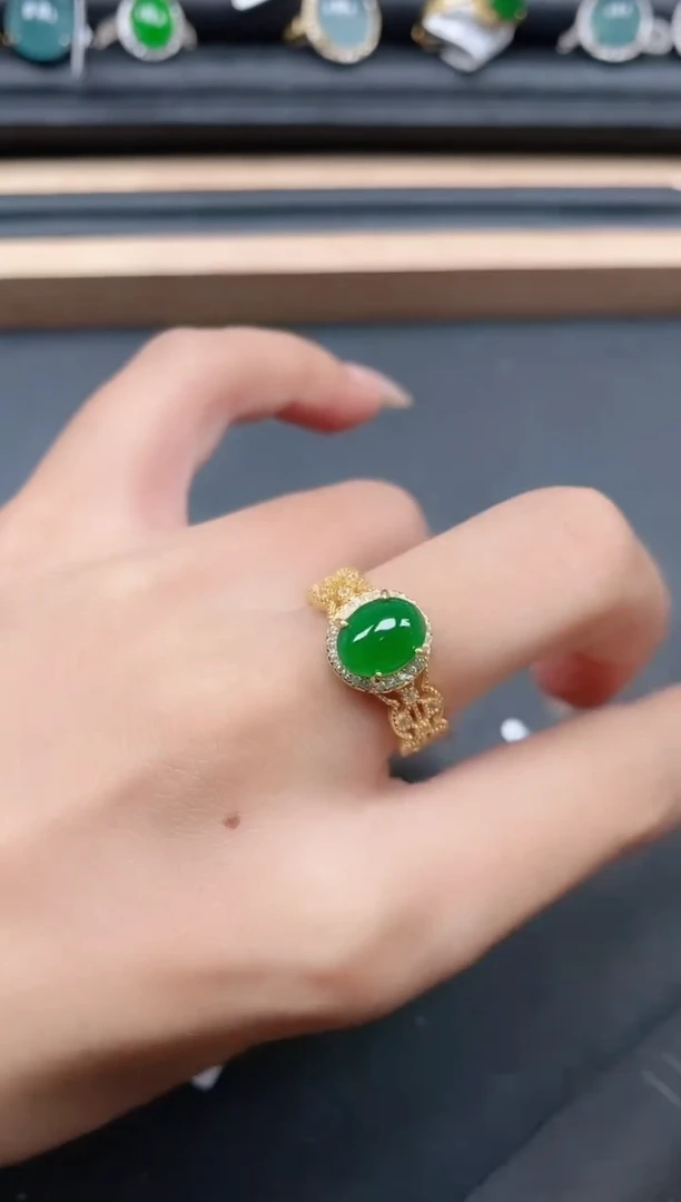 翡翠戒指银S925镶嵌1111111