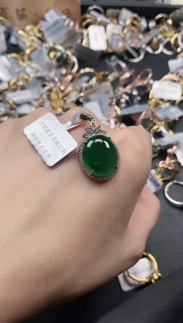 银S925镶嵌戒指翡翠5111