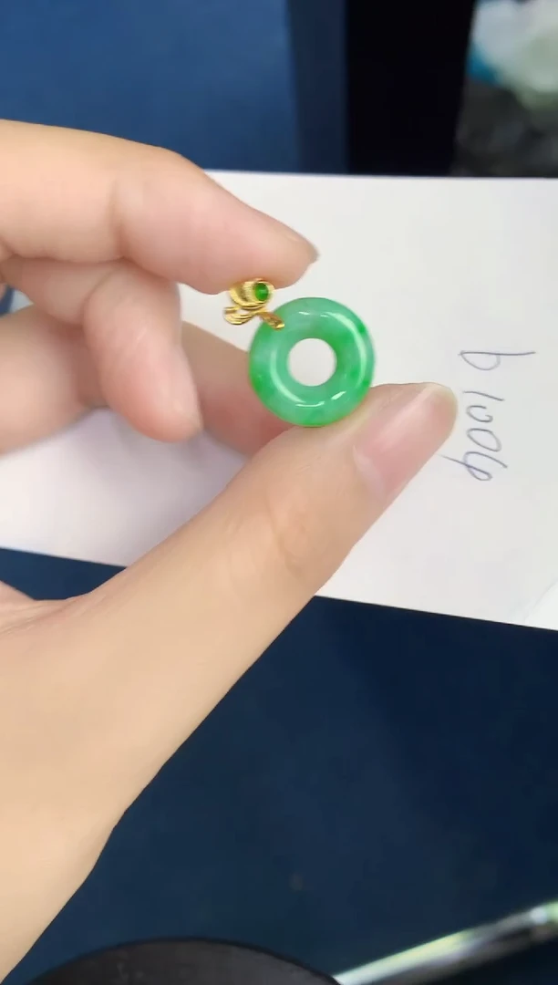 翡翠银S925镶嵌颈饰天然翡翠緬甸A貨