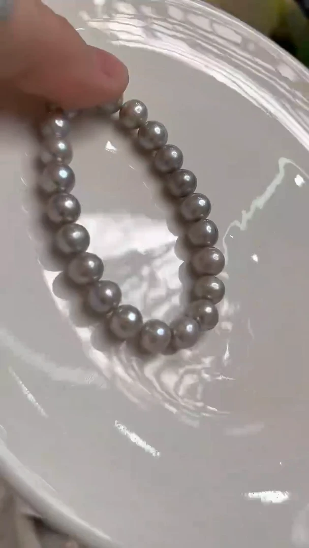 未镶嵌手串淡水珍珠灰色系手串
