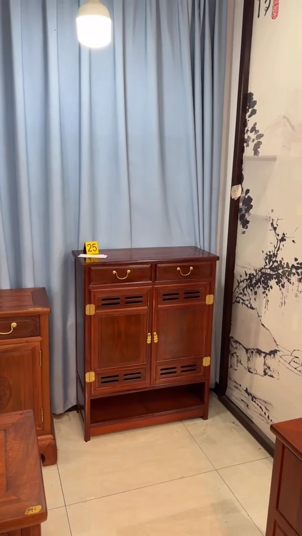 花梨木类储物柜林*尧花梨木82*35*108鞋柜