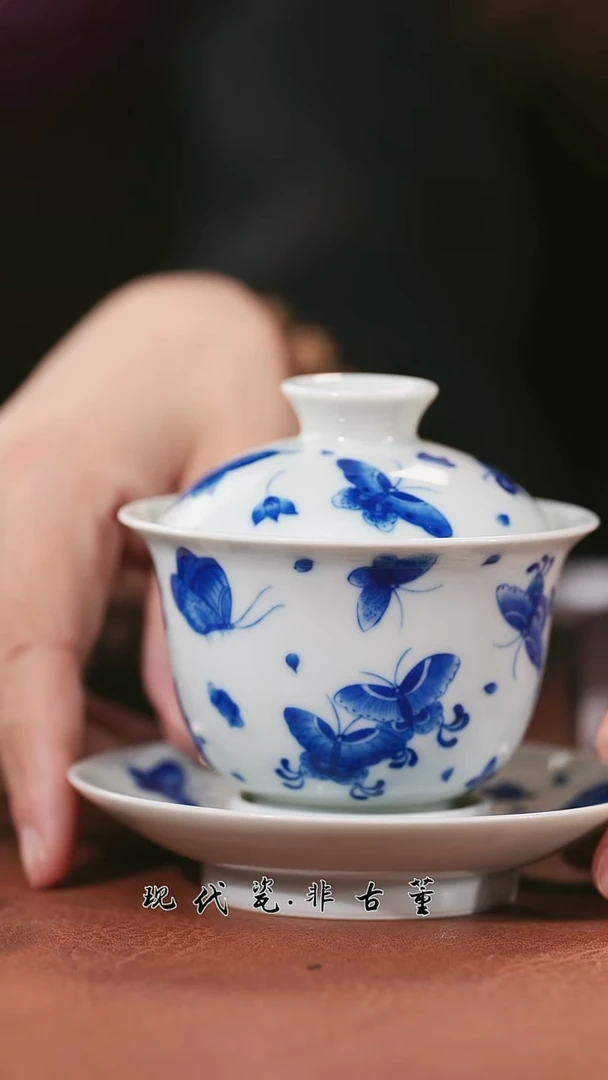 雪瑶茶事@@三才蝴蝶盖碗