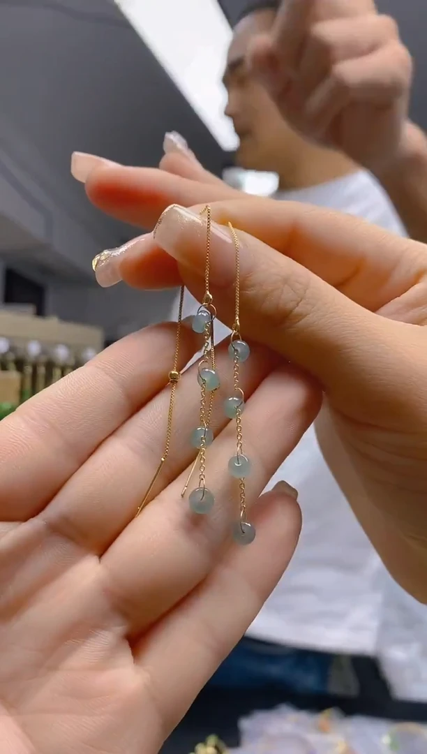 【闪购商品】翡翠耳饰合金40翡翠耳线