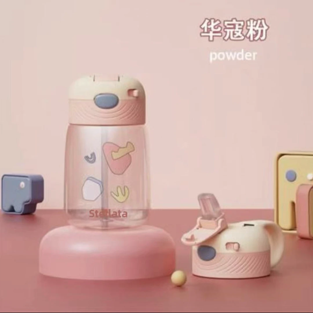 新款夏季儿童水杯可爱tritan男女孩小学生宝宝上学家用鸭嘴吸管杯