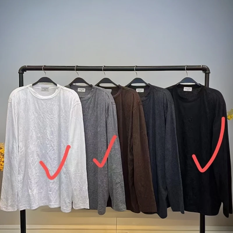 韩国大灯家LANGER皱皱T长袖韩国大灯家服装休闲时尚百搭