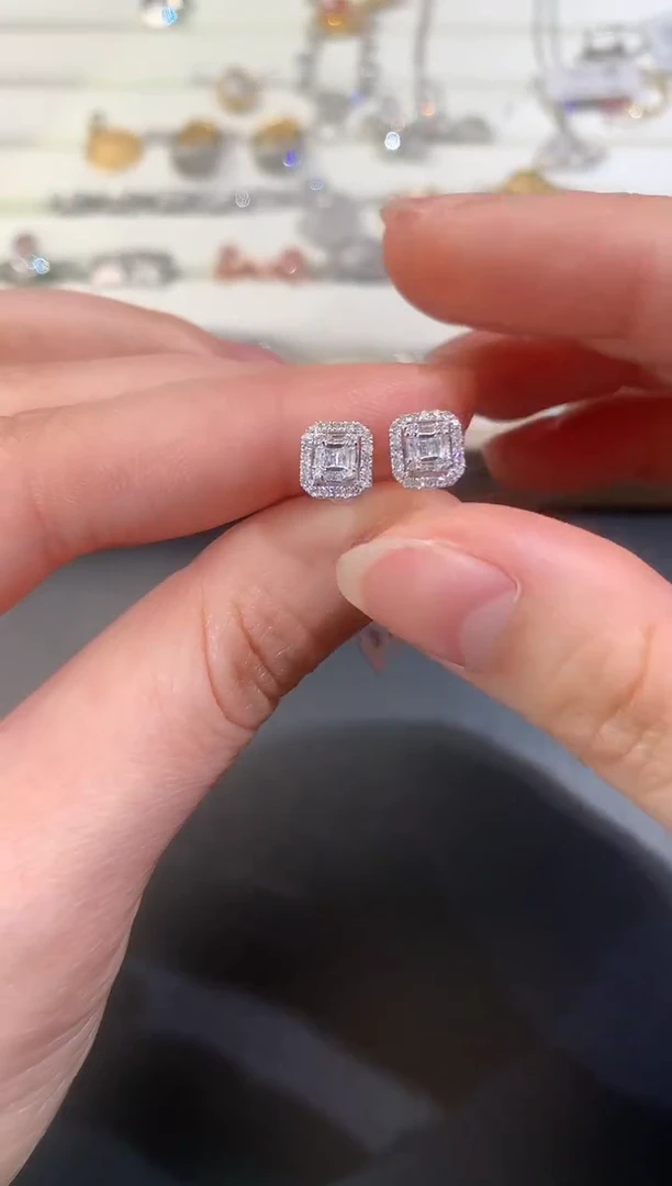 【闪购商品】钻石耳饰18K金镶嵌S534|1980